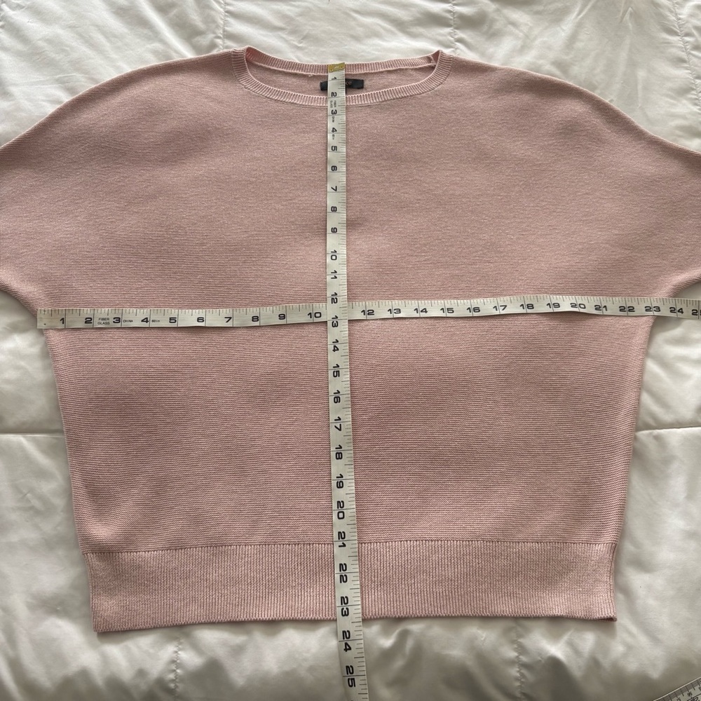 Quince Dolman Sweater Crew Cotton Cashmere Link Stitch Sugar Stone Sz M - Picture 12 of 16